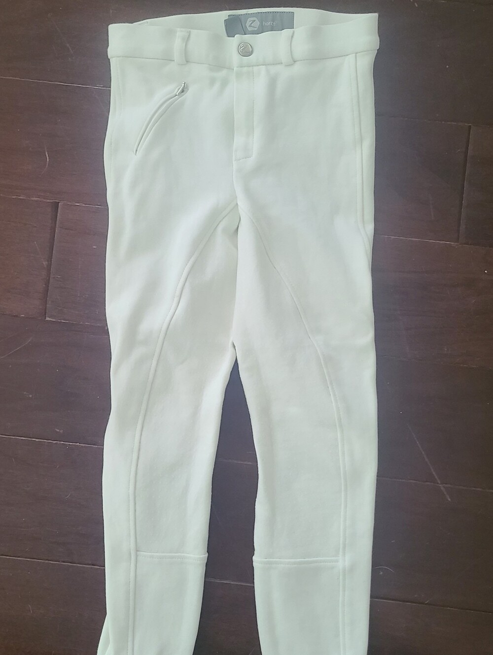 White Equestrian Show Knee Patch Breeches
